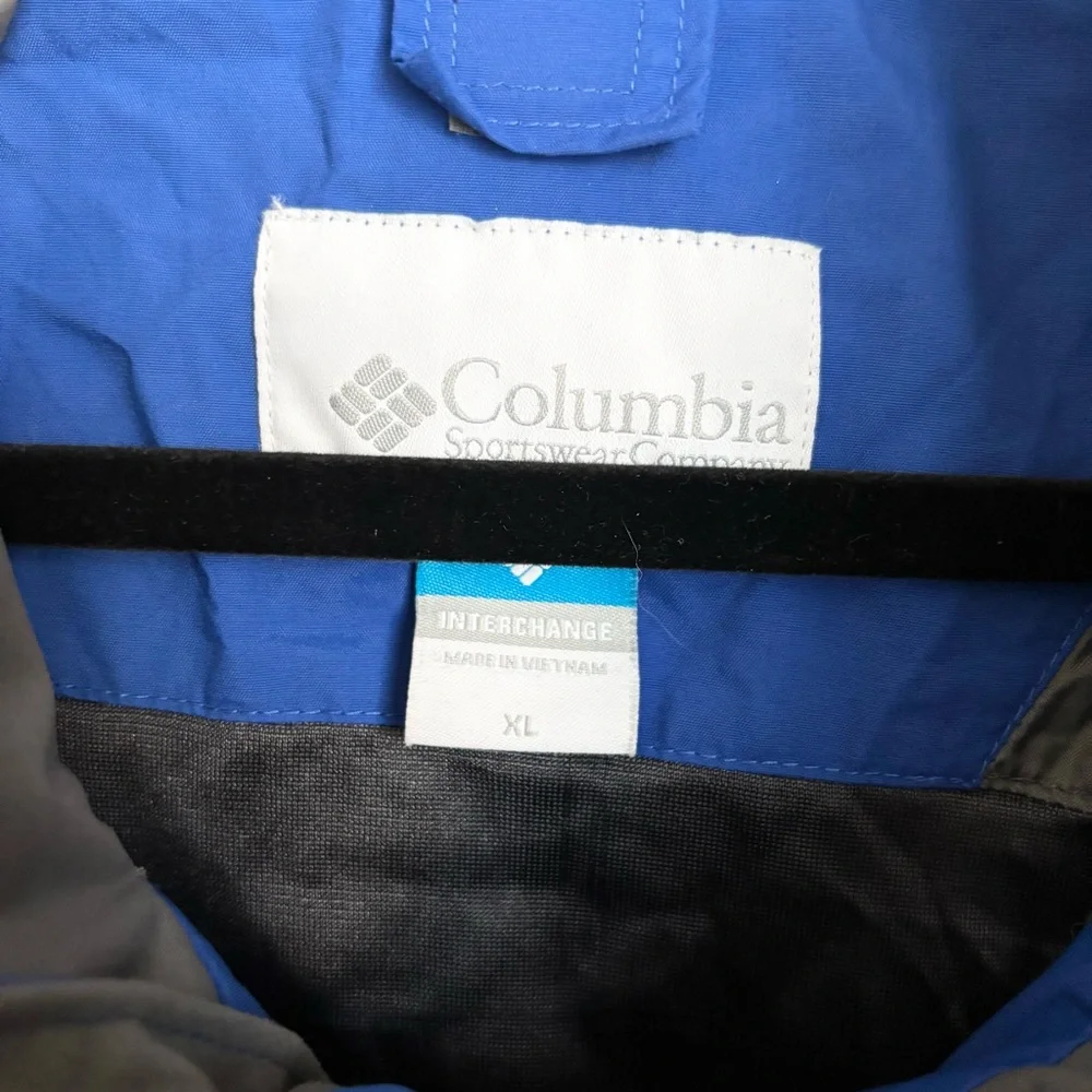 Columbia Men’s XL Waterproof Rain Jacket Blue Gray Outdoor Shell - Picture 5 of 16